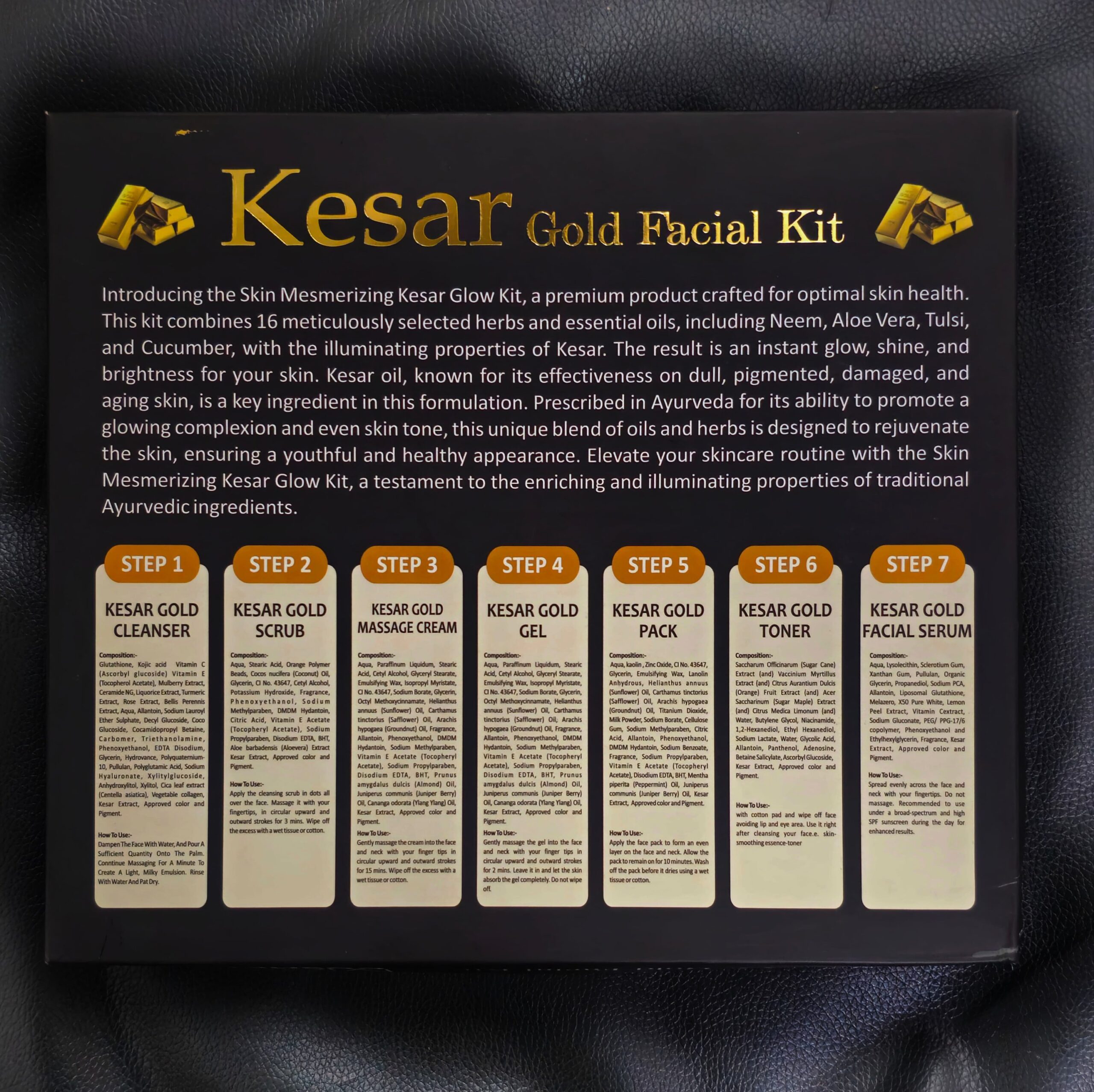 FACIAL KIT - 7 STEPS ( Kesar and 24k Gold Herbs) - RAMZAN OFFER - Image 5