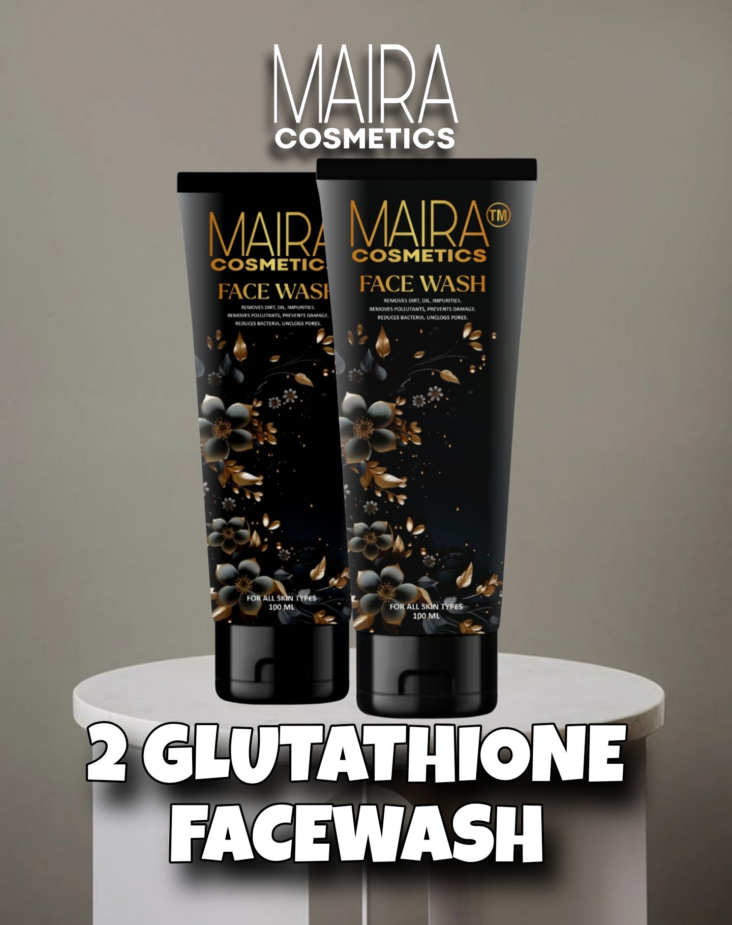 GLUTATHIONE FACE WASH 100ML | CREAM BASED