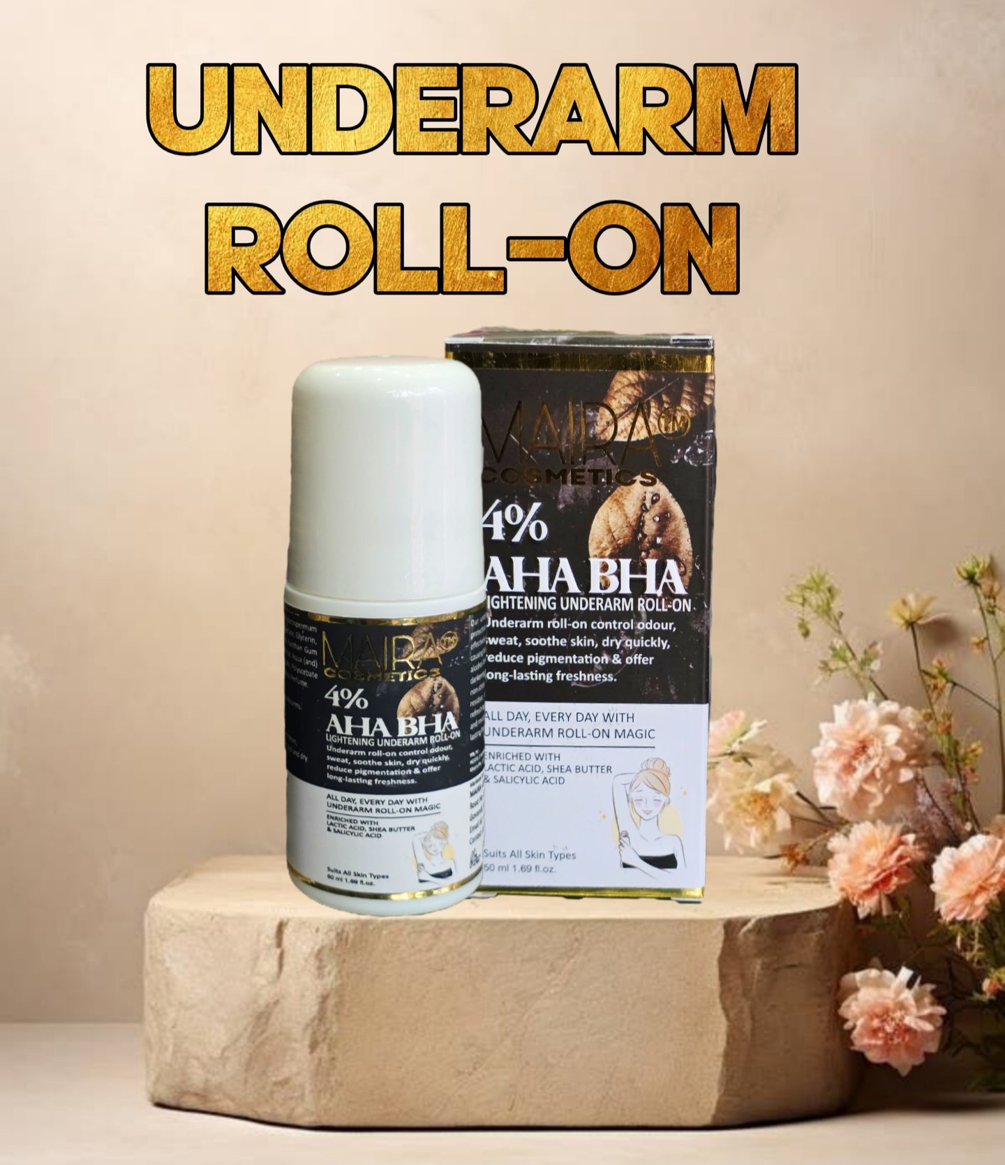 WHITENING UNDERARM ROLL-ON | AHA BHA 4%